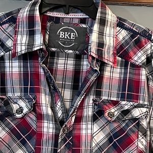 BKE mens plaid shirt-Athletic fit size LG